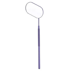 Handheld Oval <b>Makeup</b> <b>Mirror</b> With 3X Magnification Plastic Frame Single Side Desktop Use Purple Handle - Product Image 1