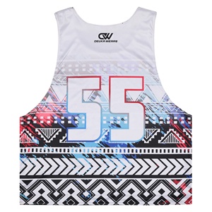 เสื้อพินนี่ลาครอสแบบกลับด้านได้ ออกแบบตามสั่ง OEM ผลิตจากผ้าตาข่ายโพลีเอสเตอร์ 100% ชุดลาครอสแบบกำหนดเองสำหรับผู้ใหญ่/เยาวชน - Product Image 4