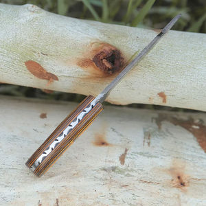Couteau de chasse à lame fixe en acier Damas, couteau à dépecer avec manche en bois, couteaux de chasse, cadeau pour lui - Product Image 2