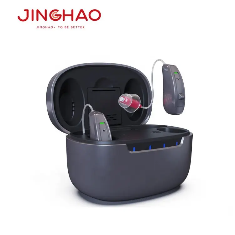 Jinghao 디지털 충전식 BTE 블루투스 보청기 충전식 케이스
