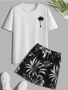 Camiseta de Manga Corta de Algodón Casual de Verano Estilo Hawaiano para Hombre con Pantalones Cortos de Playa hasta la Rodilla - Product Image 5
