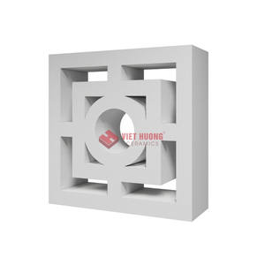 Carreaux pleine masse en ciment Breeze pour mur d'accent intérieur, fabriqués au Vietnam, couleur blanche - Product Image 1