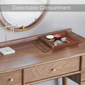 Étui pliable personnalisé en cuir véritable, plateau de rangement, boîte de rangement portable pour voyage, organiseur de bureau en cuir, étui de rangement GLTY-0022 - Product Image 2