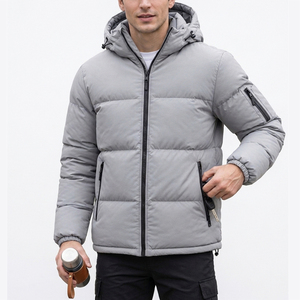 Veste d'hiver pour homme à capuche avec fermeture éclair, imperméable, avec logo personnalisé, de haute qualité, fabriquée par un fabricant de vestes d'hiver - Product Image 2