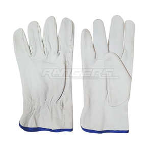 Gants de travail en cuir blanc, haute résistance, protection des mains, fabrication OEM sur mesure, vente en gros, gants de sécurité industriels pour hommes - Product Image 3