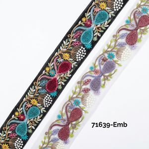 Encaje Bordado Vintage Ecológico con Diseños Florales para Vestidos y Accesorios de Moda - Product Image 1