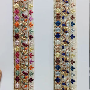 Tela de encaje bordada decorativa de diseño premium para vestido, ribete de encaje floral, decoración de prendas, fabricante de textiles. - Product Image 4