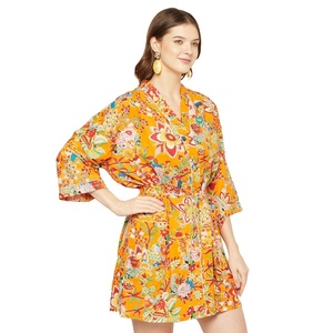 Vintage Eco-Friendly Breathable Cotton Kimono Bathrobe Valentine's Day Gift Bird Turkish Cardigan Nightwear Dressing Gown - Product Image 1
