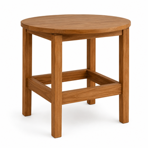 Mesa Auxiliar Cuadrada de Teca Sólida con Estructura de Almacenamiento Abierta Suspendida, Diseño Escandinavo Moderno - Product Image 3