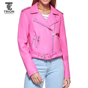 Veste en cuir jaune pour femme, manteau d'hiver chaud avec garniture en fausse fourrure, aspect mode en cuir véritable de qualité supérieure, meilleure veste en cuir pour femme 2026 - Product Image 1