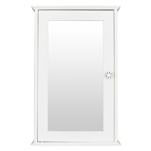 Mobiletto da Bagno Bianco a Singola Anta con Illuminazione LED, Mensola Rettangolare di Design Lussuoso per Uso Interno - Product Image 1