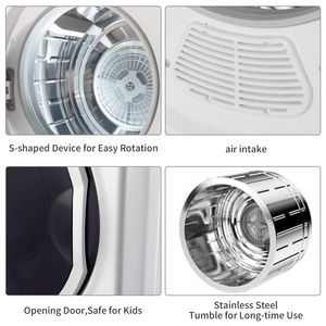 GYJ28 88 E Asciugatrice Compatta Portatile da 1.5CUFT, Asciugatrice Domestica con Display LED, Pieghevole Automatica, Bianca, 120V 2.5KG per USA e Regno Unito - Product Image 6