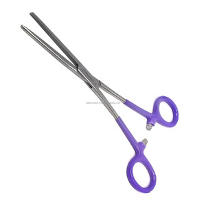 Pinzas Hemostáticas de 7 Pulgadas, Rectas, de Acero Inoxidable Alemán, con Empuñadura de Vinilo Morado, Duraderas, CE ISO OEM ODM - Product Image 4