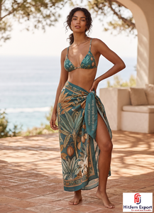 Pareo Hawaiano Personalizado con Estampado Floral Polinesio, Envoltura de Playa, Ropa Tropical para Resort, Proveedor de Fabricación Textil OEM ODM - Product Image 2