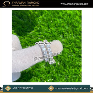 Anillo de boda de moissanita personalizado, banda de aniversario de plata 925 con baño de rodio, conjunto de anillos de eternidad completa para hombre, idea de regalo de joyería fina - Product Image 4