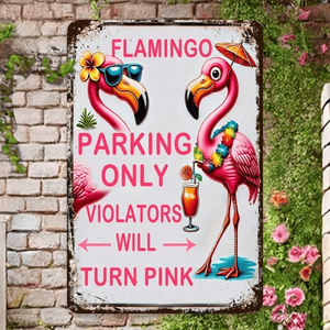 CIFbuy 8x12 Inch <b>Retro</b> Funny Aluminum Flamingo <b>Sign</b> 20.3x30.5cm for TikTok for Temu Pick up Service Plaque - Product Image 6