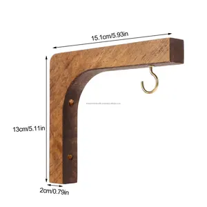 Gancho de montaje en pared de madera de mango para ropa Diseño elegante para uso doméstico o de oficina - Product Image 1