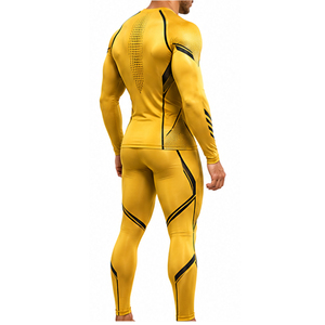 Ensemble de compression pour homme personnalisé, t-shirt à manches longues, ensemble ajusté, respirant, séchage rapide, extensible, vêtements de sport pour la course à pied et l'entraînement - Product Image 4