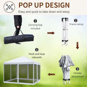 10 'X 10' bianco crema a baldacchino tenda Ez schermo casa Gazebo istantaneo regolabile in altezza per giardino esterno borsa per il trasporto - Product Image 4