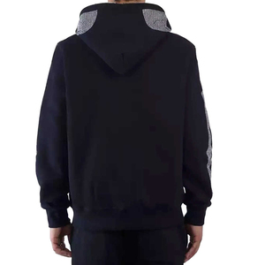 Sweat à capuche thermique surdimensionné personnalisé noir avec logo de haute qualité, couleur unie, 100% coton, polaire respirant, taille XS pour l'hiver - Product Image 3