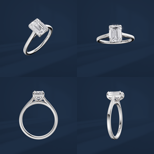 Bague de fiançailles en platine pour femme avec diamant taille émeraude PT950, style classique, diamant certifié IGI - Product Image 6