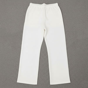 กางเกงวอร์มผู้หญิงเอวยางยืดสีขาวผ้าฝ้าย 100%  แบบสวมใส่สบายทรงหลวม  รับสกรีนโลโก้  ลายเรียบ  สำหรับใส่ในฤดูหนาว - Product Image 2