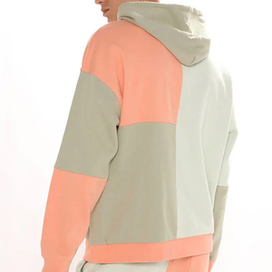 Men’s Cotton <b>Blend</b> Fleece Tracksuit | Color Block Pullover Hoodie & Jogger Set | OEM ODM Apparel Supplier - Product Image 5