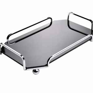 Assiette de présentation de luxe en métal doré |   Plateau de service rond décoratif pour mariage et hôtel - Product Image 5