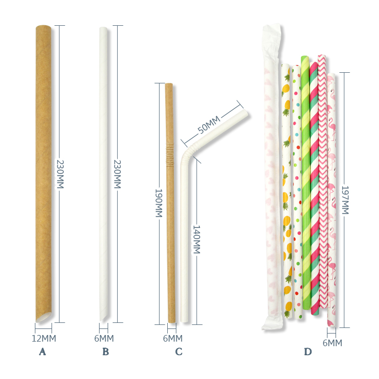 Eco-friendly Thickened Virgin Pulp Deformation-resistant Dust-free Recyclable Long Soak Time Non-disintegrating Paper Straw