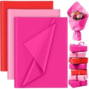 60 Fogli di Carta Velina Rossa e Rosa per Confezioni Regalo, Decorazioni per Compleanni, Festività e Matrimoni - Product Image 1