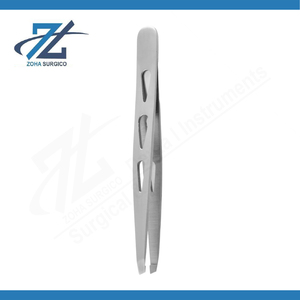 Pince à épiler professionnelle en acier inoxydable à pointe inclinée pour sourcils et cils, outil de maquillage multifonctionnel, fabriqué au Pakistan - Product Image 5