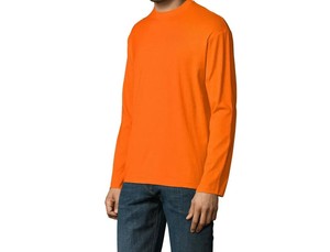 OEM ODM <b>Men's</b> Solid <b>Orange</b> Color Pure Cotton Anti Wrinkle Fabric <b>Shirts</b> Long Sleeved O neck Collar <b>Shirts</b> For <b>Men's</b> Casual Wear - Product Image 5