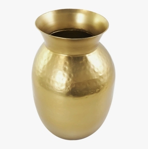 Vase décoratif en métal doré fait main, urne martelée haute, centre de table moderne pour anniversaire, décoration intérieure, présentation florale de luxe - Product Image 1
