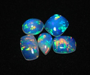 Natural Ethiopian Opal 8-12mm Cabochon Super Fine Quality Multi Fire Gemstone October Birthstone Blue Flashy Loose Opal Gemstone - Product Image 1