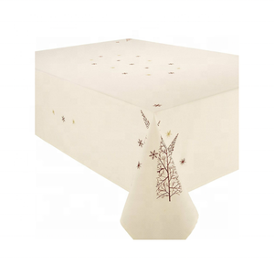Nouvelle nappe personnalisable légère 100% coton brodé Jacquard doré 4ft pour des rassemblements élégants séchage rapide réutilisable - Product Image 2