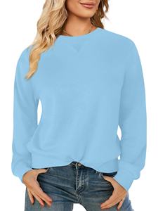 Logo personnalisé femmes sweat à manches longues de haute qualité 100% coton durable respirant tenue décontracté uni dames sweat - Product Image 5