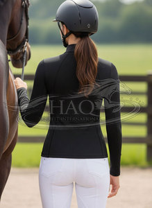Haut de base équestre premium pour femme, chemise d'équitation à manches longues, haut d'équitation respirant en maille, chemise de concours, logo personnalisé, vente en gros - Product Image 5