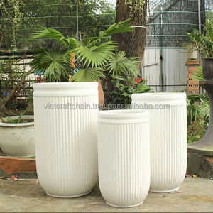 Pot de fleurs en béton léger de luxe, pot de jardin moderne pour l'extérieur, pot de plante en fibre-ciment durable et écologique - Product Image 6