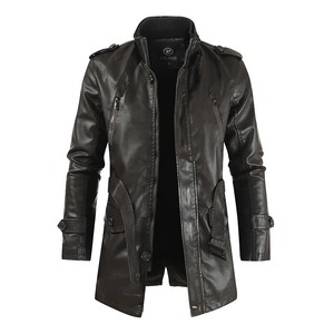 Manteau long en cuir personnalisé, design tendance, manteaux en cuir de vachette, nouveaux modèles, vestes en cuir véritable pour hommes - Product Image 1