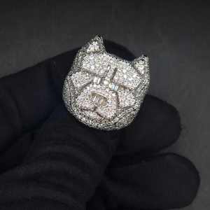 <b>Iced</b> Out Moissanite <b>Ring</b> Panther Face Band Micro Insert Pavé Jewelry for Party Gift - Product Image 3