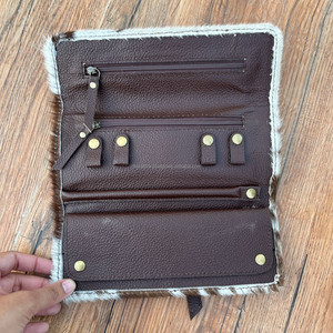 Organizador de joyas plegable de piel de vaca occidental Vintage de gran capacidad, nuevo estuche de rollo de viaje mecanizado a mano, joyería para mujer - Product Image 5