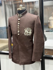 Exclusive Royal Heritage Wedding <b>Prince</b> <b>Coat</b> Luxury Men's Indo Western Sherwani Elephant Embroidery Designer Groom Fit Party - Product Image 3