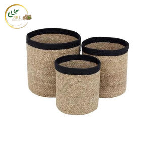 Panier en jute fait main de style rustique – Rangement polyvalent et durable pour salon, salle de bain et chambre à coucher - Product Image 2