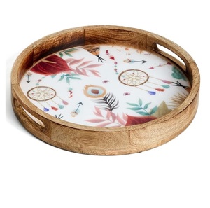 Bandeja de Madera Hecha a Mano de Calidad Estándar para Servir Comida, Desayuno, Decoración de Mesa, Vajilla para el Hogar, Cocina y Catering - Product Image 4