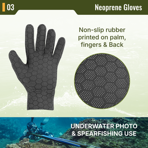 Gants de plongée AROPEC en néoprène super extensible 2 mm 3 mm, antidérapants, imprimés en caoutchouc, pour la photographie sous-marine et la pêche au harpon - Product Image 4