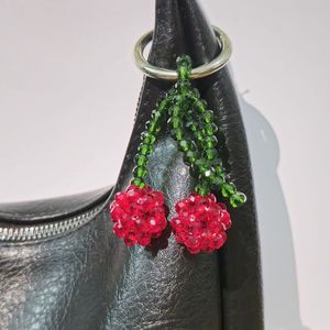 Artistic Embroidery Beaded Keychain Handcrafted Boho Chic <b>Bag</b> <b>Charm</b> with Elegant Handmade Bead Embellishments - Product Image 5