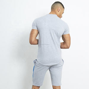 Slim Fit Blank Men's Twin Set Fine Quality Soft Comfortable <b>High</b> Quality Men's Short Sleeve Summer Sports Twin Short Sets - Product Image 6