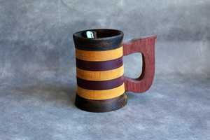 Chope à bière artisanale en bois de hickory, récipient de boisson en bois, chope à bière en bois - Product Image 2