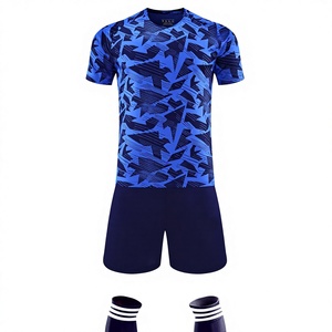Ensemble de maillots de football sublimés pour hommes, manches courtes, imprimé géométrique, évacuation de l'humidité, coupe régulière, vêtements de sport d'été - Product Image 3