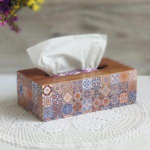 Caja de pañuelos de madera grabada con láser, caja de pañuelos de madera impresa única para regalos premium, caja de pañuelos faciales al por mayor - Product Image 1